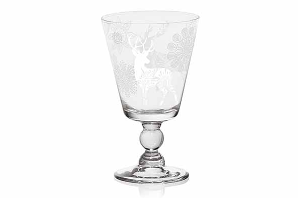 Set van 3 Mandala Deer wijnglazen, 31,5 cl, type Rubens