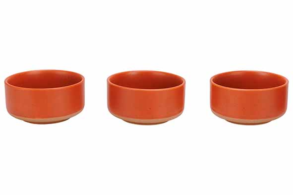 Dela bowl set van 3, terracotta