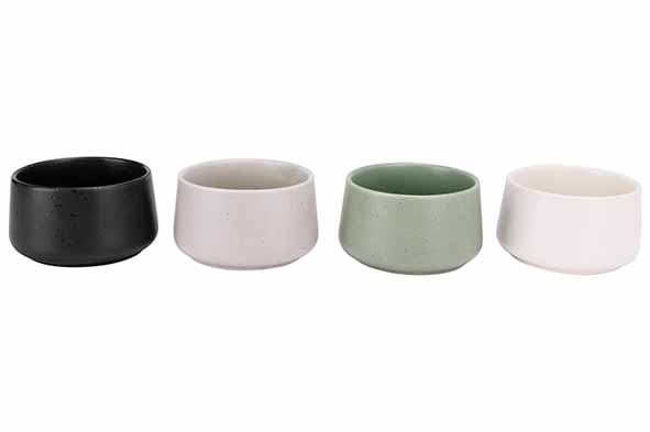Bites kom set van 4 Ø 9,5 x H 5,5 cm, mix kleuren