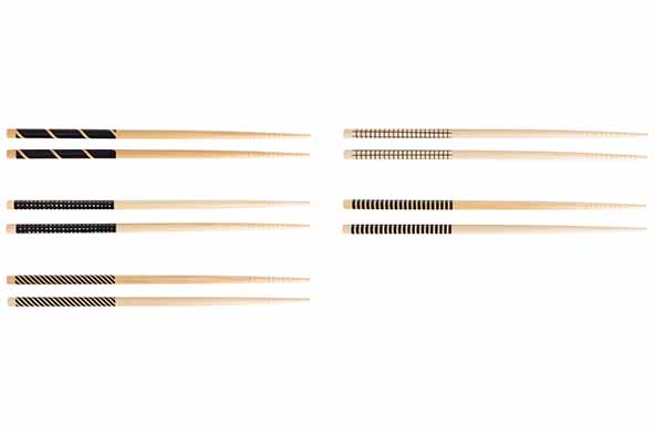 5er-Set Essstäbchen schwarz 22,5 cm