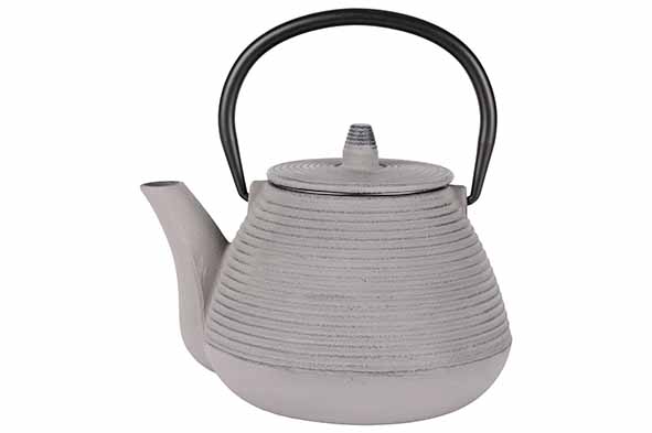 Theepot lichtgrijs, gietijzer, 1 l