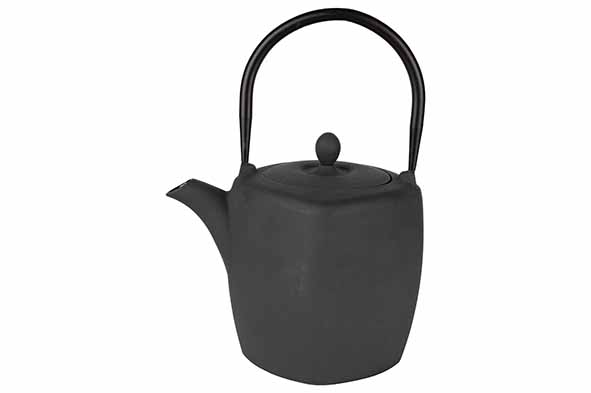 Theepot donkergrijs 1,3 l, gietijzer, 12 x 19 x 17 cm