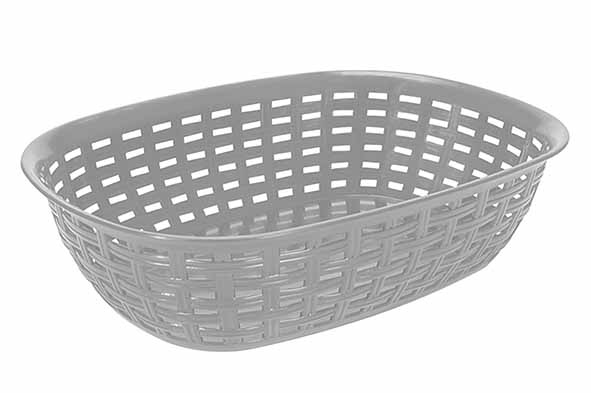Rattan mand grijs 2 l 25,6 x 18,4 x 7,4 cm