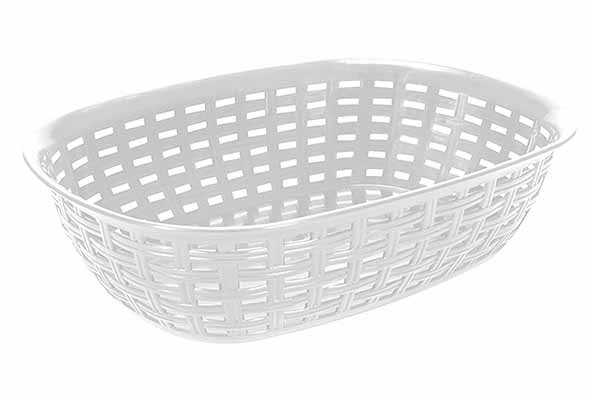 Rattan mand wit 3 l 30,5 x 21,3 x 7,6 cm