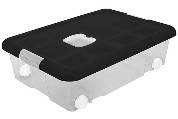 Opbergbox 31 l met sluitingen en wielen