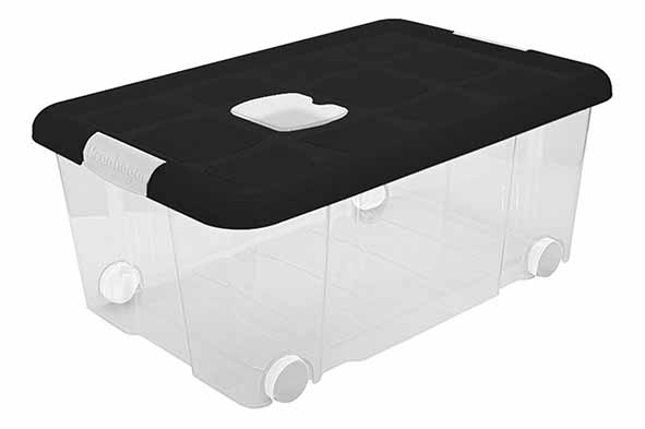 Opbergbox ecofriendly 36 l met sluitingen en wielen 59 x 40,5 x 25,7 cm