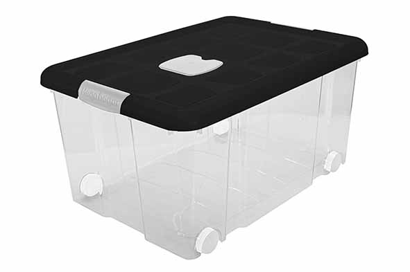 Opbergbox ecofriendly 57 l met sluitingen en wielen