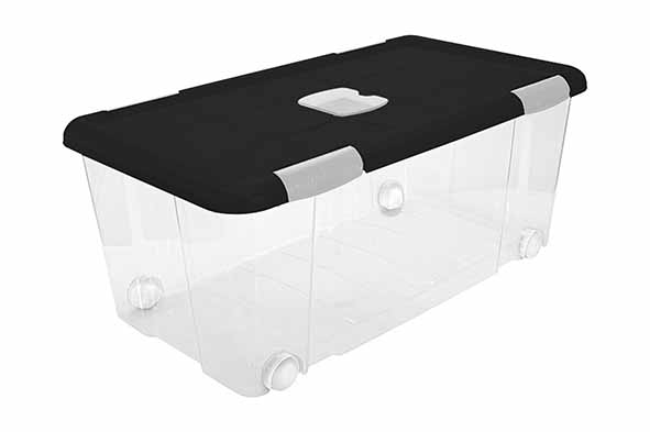 Opbergbox ecofriendly 61 l met sluitingen en wielen 73,2 x 41,2 x 31 cm