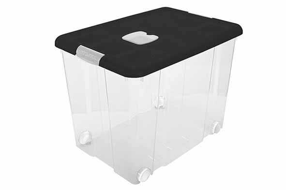 Opbergbox Ecofriendy nr. 8 met sluitingen en wielen, 86 l