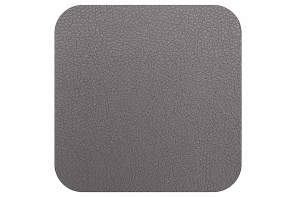Glasonderzetter leder donkergrijs, set van 4, 10 x 10 cm