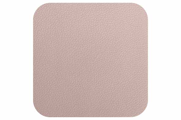 Glasonderzetter leder beige, set van 4, 10 x 10 cm