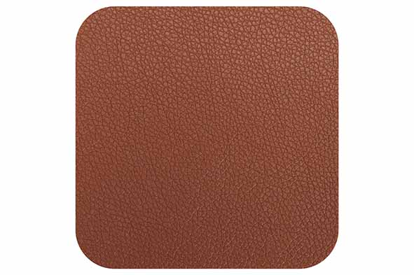 Lot de 4 dessous de verre en cuir brun 10,5 x 10,3 x 1 cm