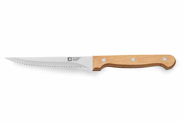 Artisan steakmes met natuurlijk houten handvat