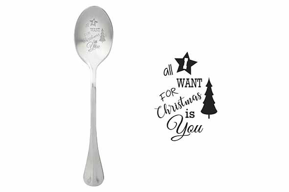 Set van 6 One Message Spoon koffielepels, 15,2 cm, zilver