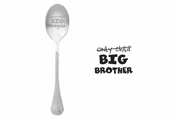 Spoons koffielepel (Only Child) Big Brother, set van 6, roestvrij staal