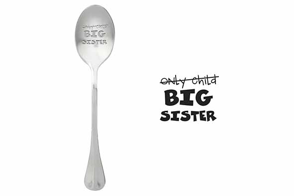 Spoons koffielepel (Only Child) Big Sister, set van 6, roestvrij staal