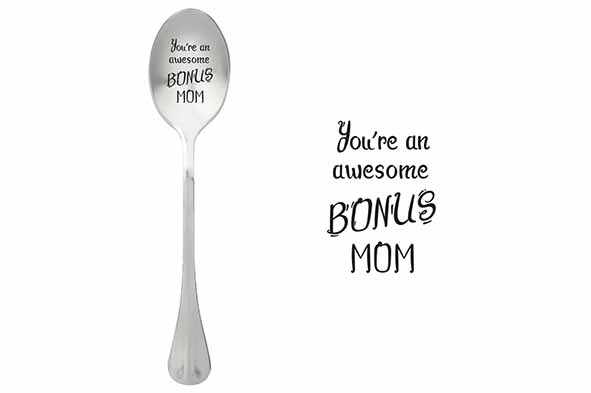 Spoons koffielepel You're an Awesome Bonus Mom, set van 6, roestvrij staal