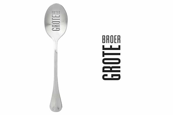 One Message Spoon lepel set van 6 grote broer
