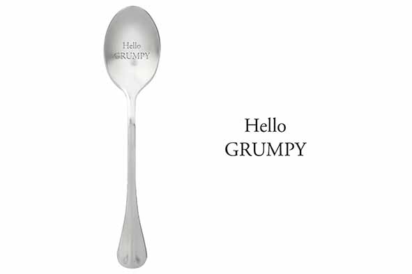 Set van 6 One Message koffielepels Hello Grumpy, 15,2 cm