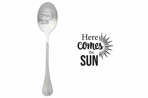 Set van 6 One Message koffielepels Here Comes the Sun, 15,2 cm