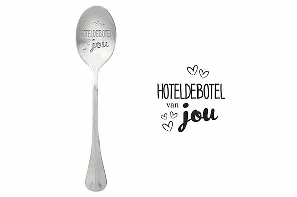 Hoteldebotel van jou koffielepels, set van 6, zilver