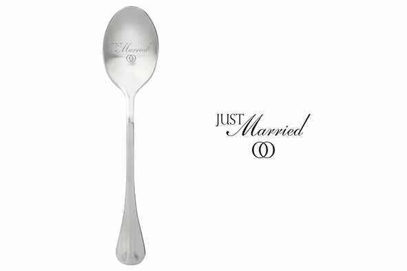 Set van 6 koffielepels One Message Just Married