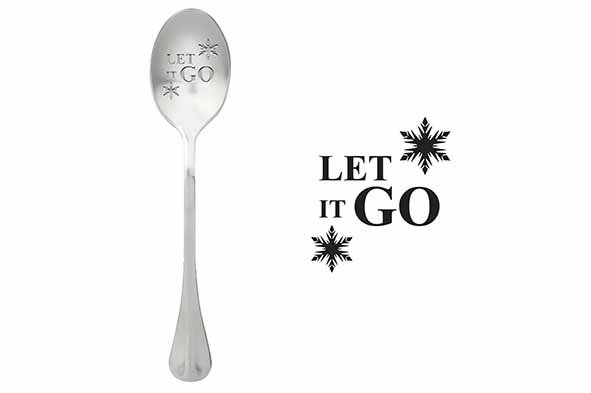 Koffielepel 'Let it go', roestvrij staal, zilver, set van 6