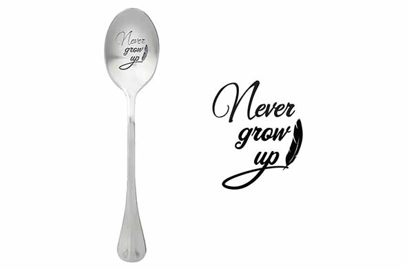 One Message Spoon koffielepel, set van 6, never grow up