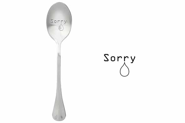 One Message Spoon set van 6 sorry