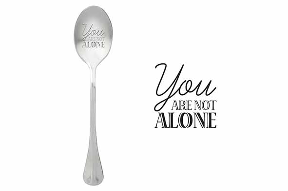 Set van 6 One Message koffielepels You Are Not Alone, 15,2 cm