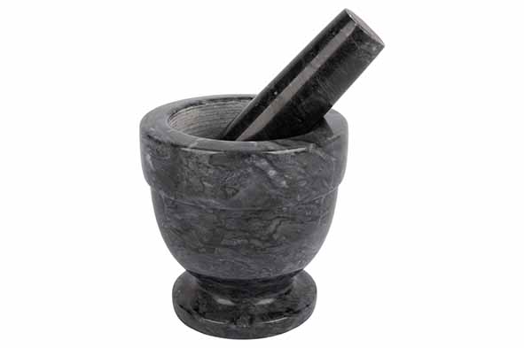 Vijzel marmer zwart Ø 10 cm 0,21 l