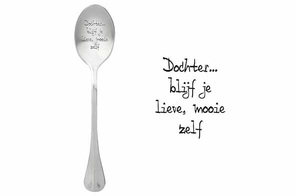 One Message Spoon koffielepel set van 6 roestvrij staal