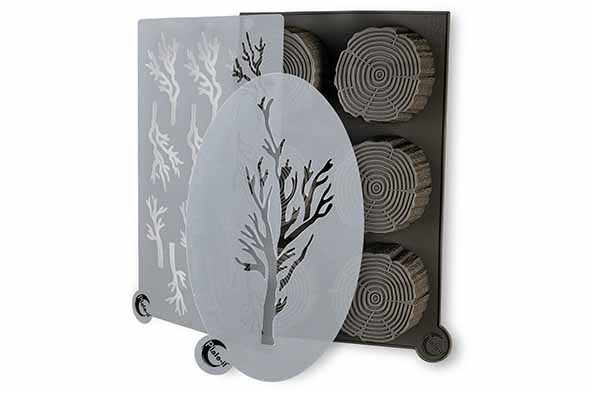 Garneervorm Wood, set van 3, 29 x 17,5 x 4,5 cm