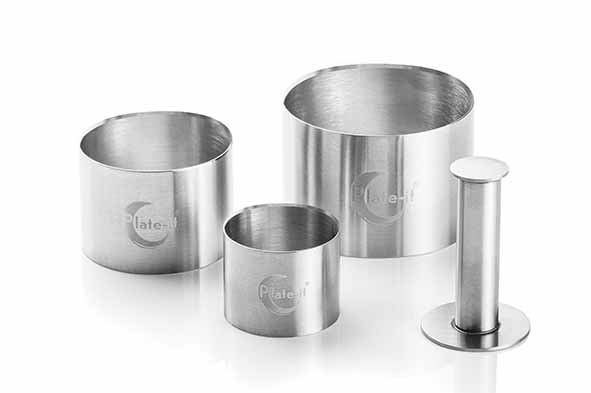 Set van 4 garneringen D 5/7/9 cm met pusher