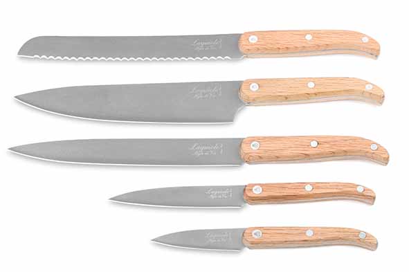 Innovation Line Messerset 5-teilig Eichenholz Stonewash mit magnetischem Messerblock