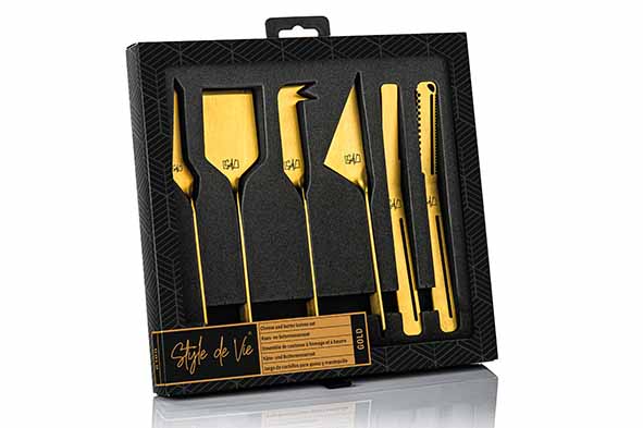 Kaas- en botermesstsen, goud, set van 6