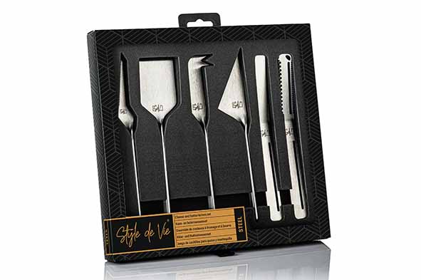Kaas- en botermesstsen, zilver, set van 6