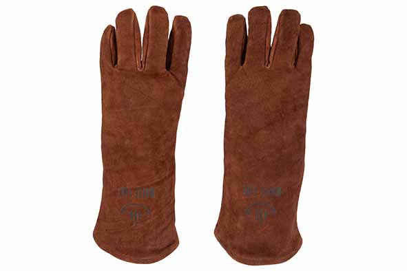 Accessoires BBQ-handschoenen paar leer bruin 41 x 19 x 5,5 cm