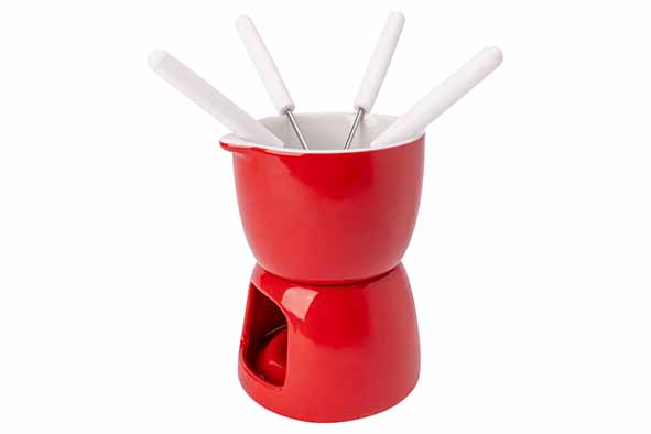 Fondue Schokolade rot Porzellan Ø 11,5 cm, 6er-Set