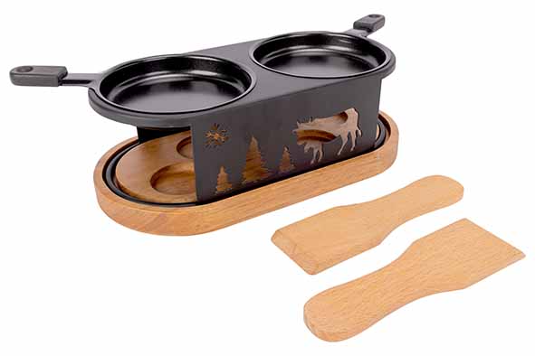 Aspen raclette oval 2 personen + spatel