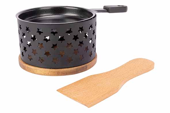 Aspen raclette rond 1 personne avec spatule 16,5 x 11 x 8,5 cm