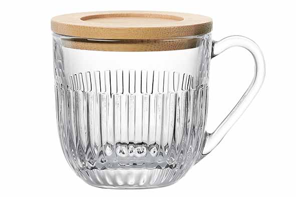 Ouessant koffietas 27 cl set van 2 met bamboe deksels