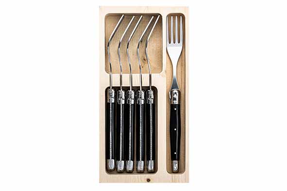 Premium Line vorken, set van 6, zwart, 25 x 13 x 3 cm