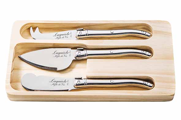 Premium Line kaasmessenset, set van 3, zilver