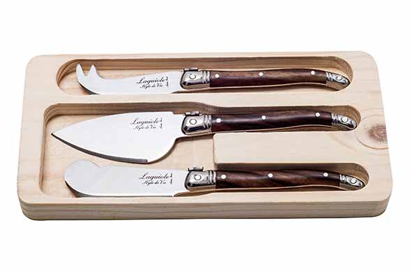 Premium Line Käsemesser-Set, 3er, dunkles Holz