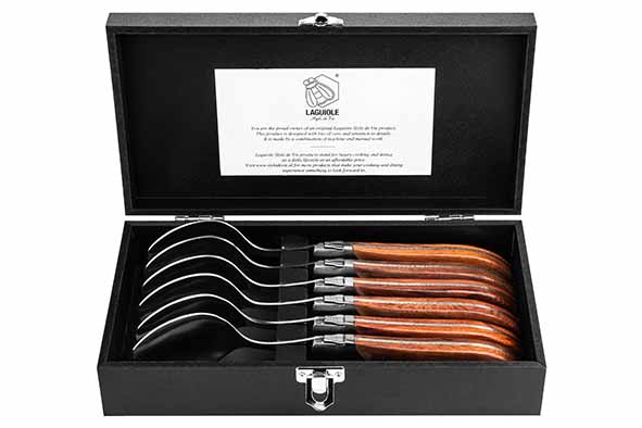 Luxury Line set van 6 lepels, pakka hout, nature