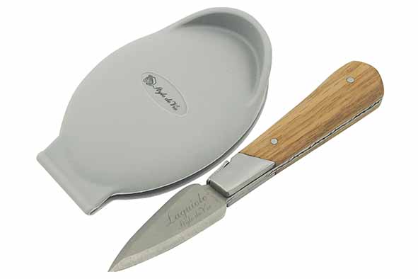 Luxury Line Austernmesser mit Eichenholzgriff und Silikon-Handschutz