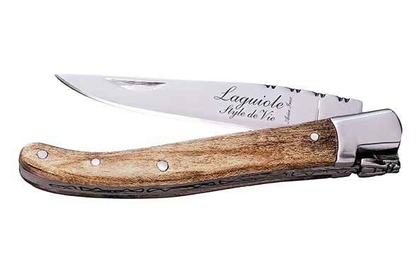 Luxury Line zakmes esdoornhout 16 x 6.5 x 3 cm