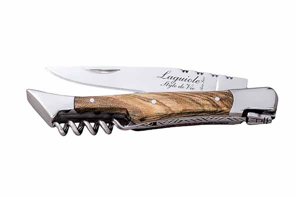 Luxury Line Taschenmesser 2,5 mm mit Korkenzieher Olivenholz
