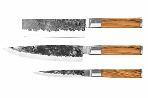 Olive Messerset 3er-Set braun